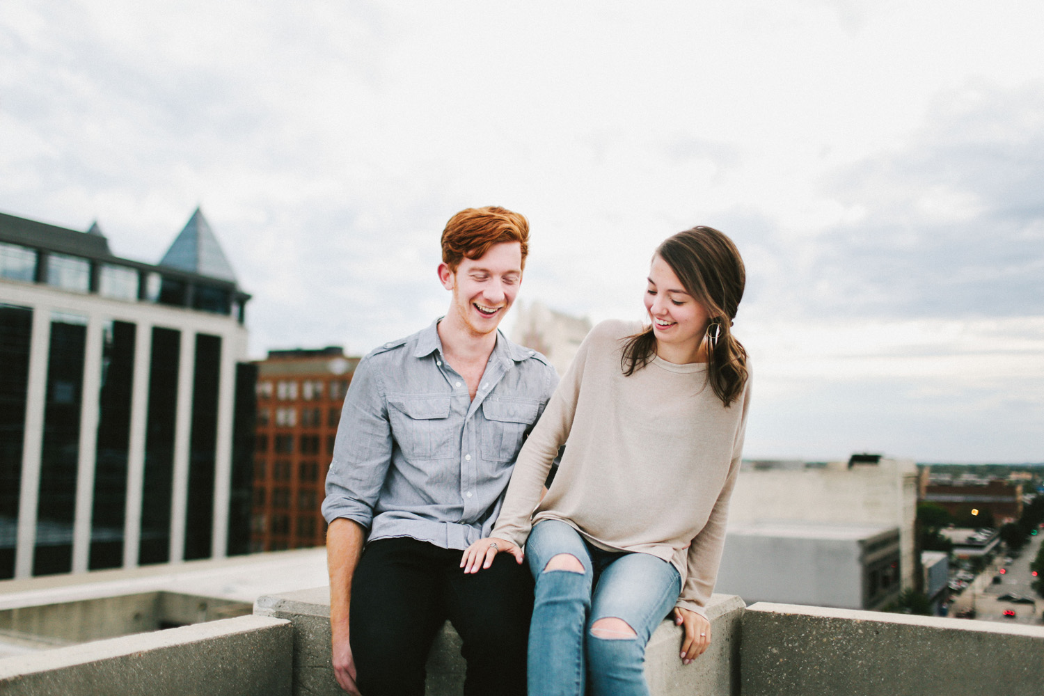 Downtown Birmingham Rooftop Engagement