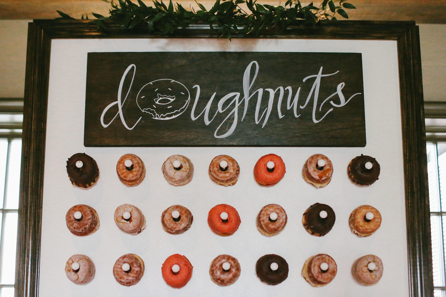 doughnut peg board, bohemian lake martin wedding