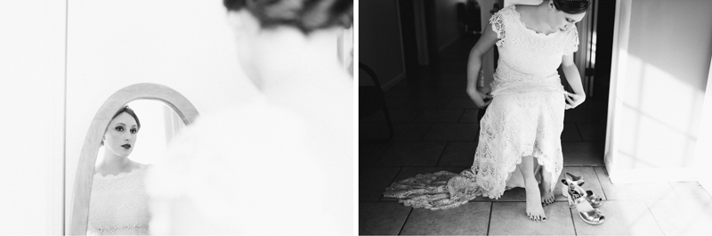 bride getting ready in natural light