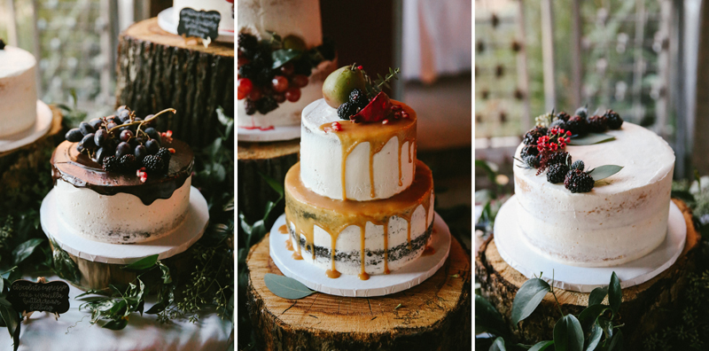 fall wedding cake ideas, drip cake, fall fruit wedding cake