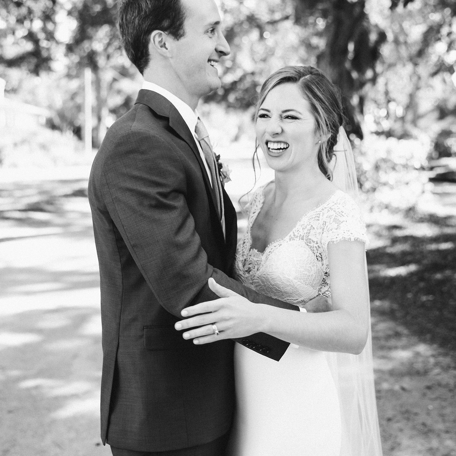 Happy Candid Bride & Groom