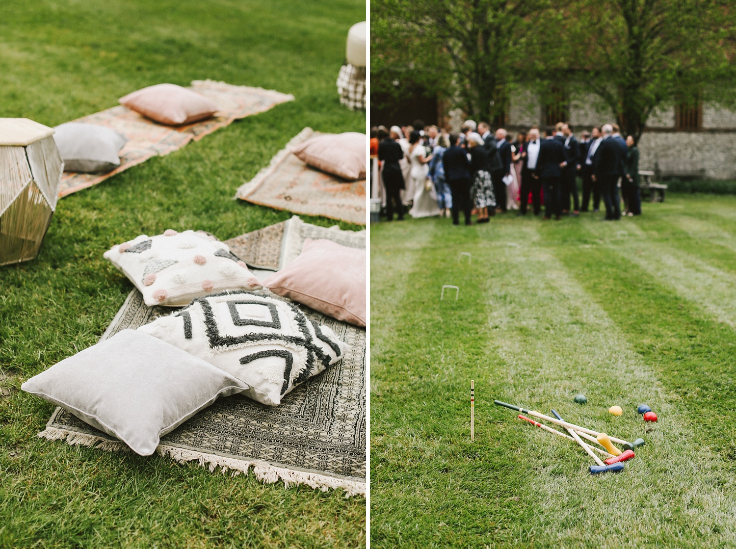 lawn games at the tithe barn wedding hampshire england