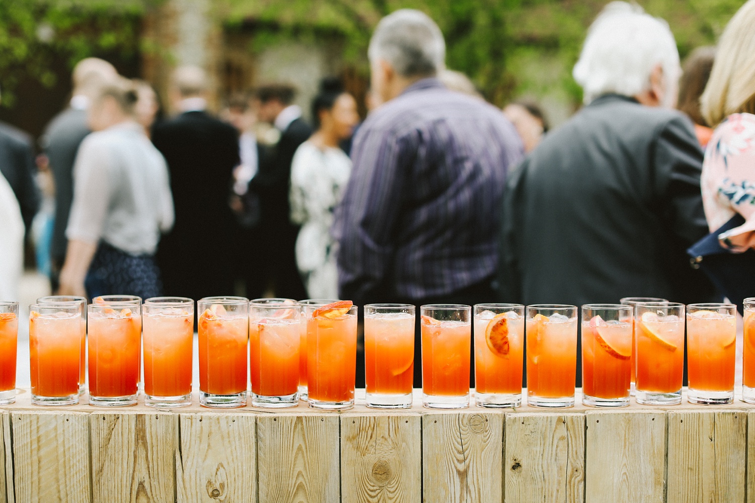 orange wedding cocktails